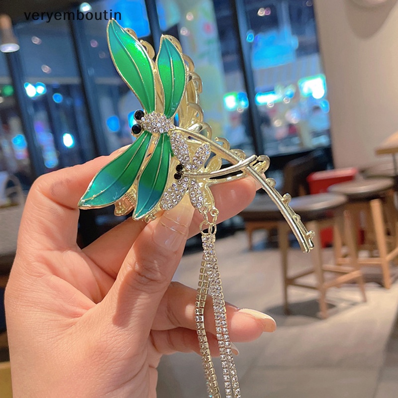 Kẹp Tóc Kim Loại Hình Bướm / Chuồn Chuồn Đính Đá Thời Trang