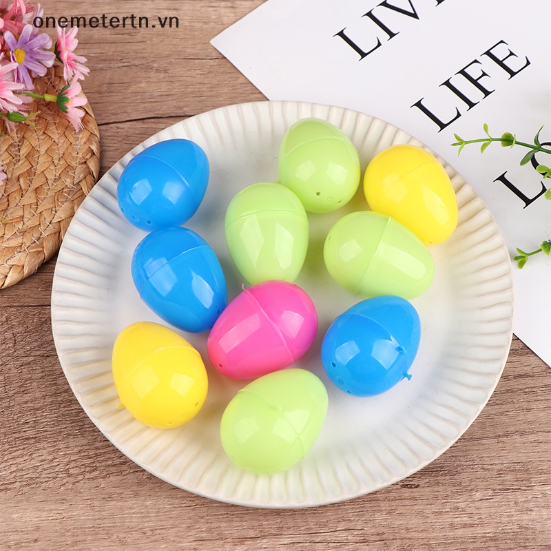 Set 10 Trứng Phục Sinh Bằng Nhựa Nhiều Màu Sắc Dùng Trang Trí Diy