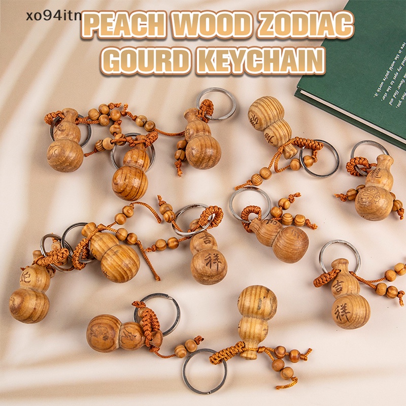 Tn Feng Móc Khóa Bằng Gỗ Đào Quả Bầu Hồ Lô Nhỏ Phong Cách Trung Hoa Cổ Điển Trang Trí Nhà Cửa