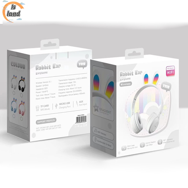 Tai Nghe Bluetooth Không Dây Y08r Thiết Kế Tai Thỏ Dễ Thương Điều Khiển Cảm Ứng