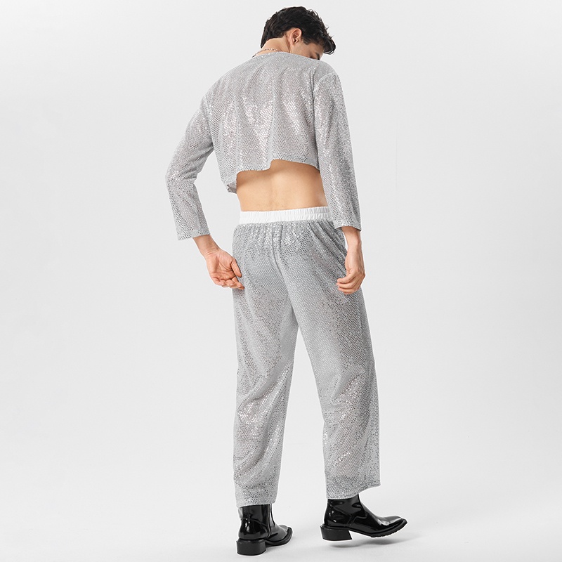 Incerun Bộ Hai Mảnh Lưới Flash Thời Trang Nam