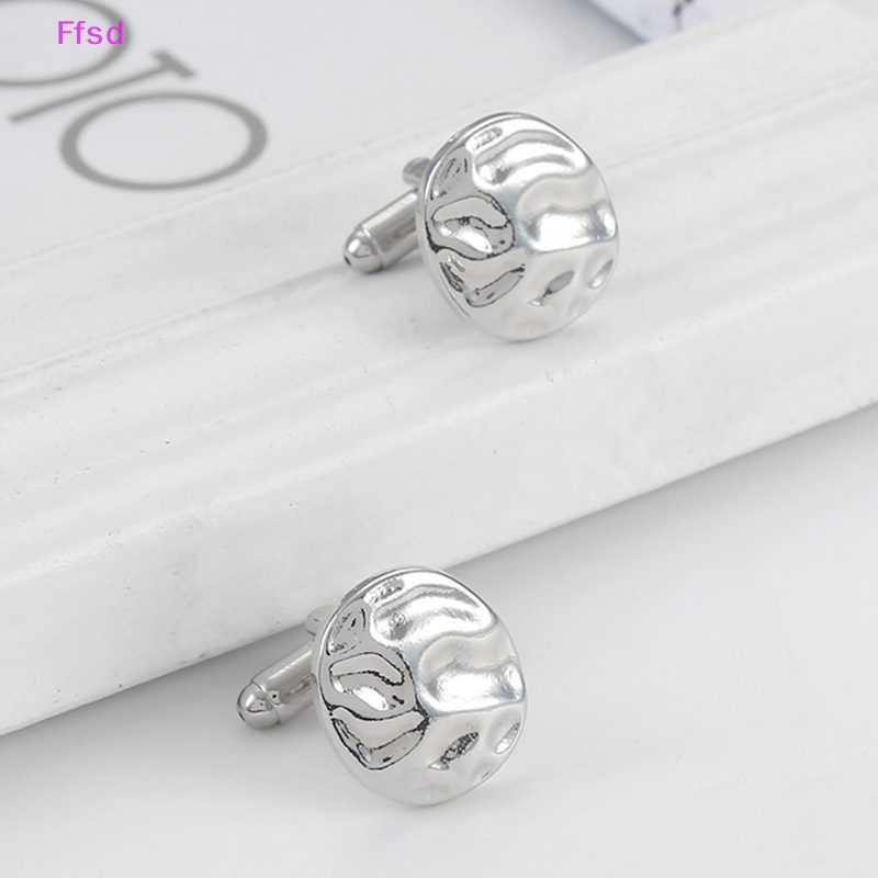{Ffsd} Khuy Măng Sét Cổ Tay Áo Tròn Họa Tiết Gợn Sóng Vintage Tinh Tế Chất Lượng Cao Làm Quà Tặng Trang Sức Cho Nam * Hàng Bán Chạy
