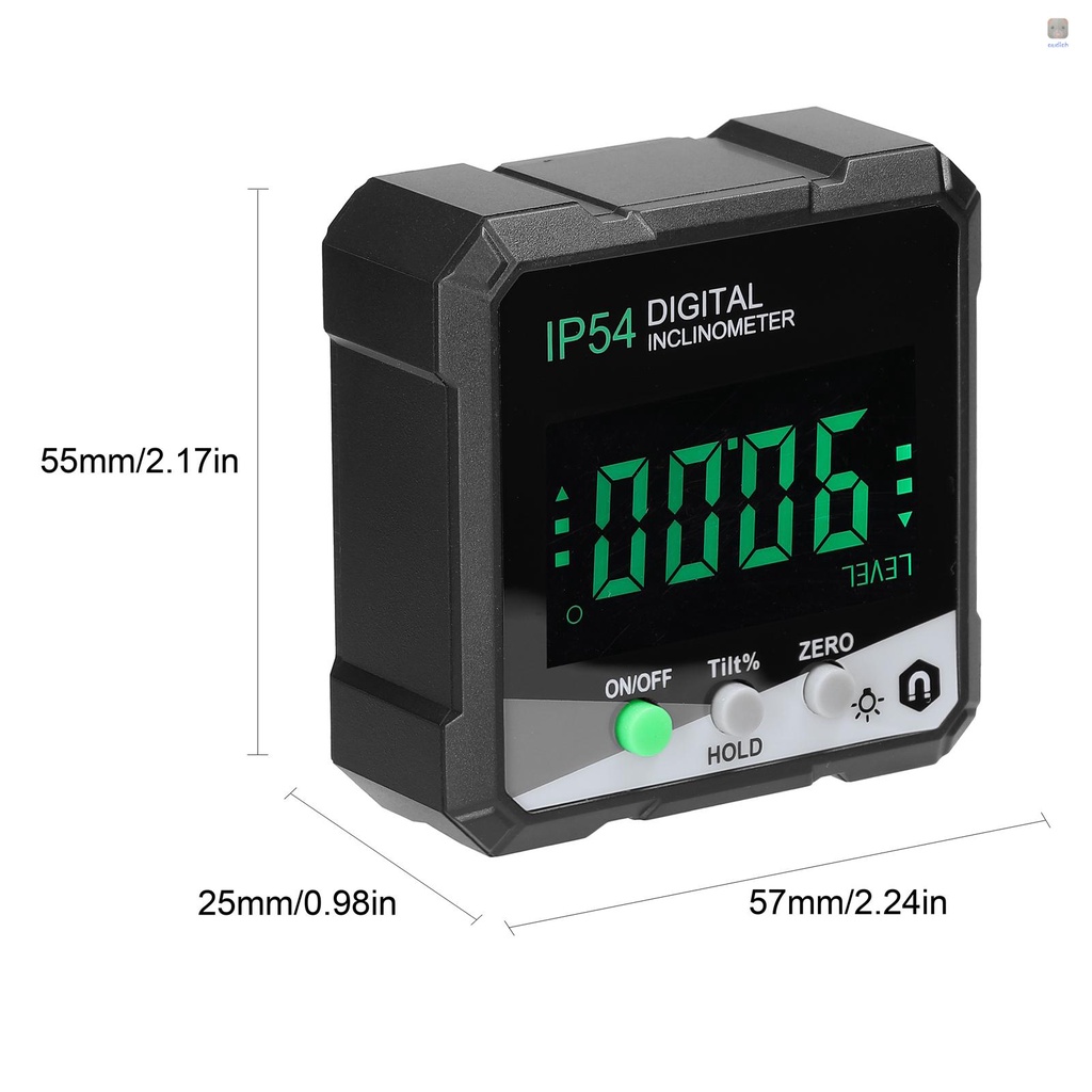 Ip54 4 * 90° Thước Đo Độ Dốc Kỹ Thuật Số Màn Hình LCD Đa Năng