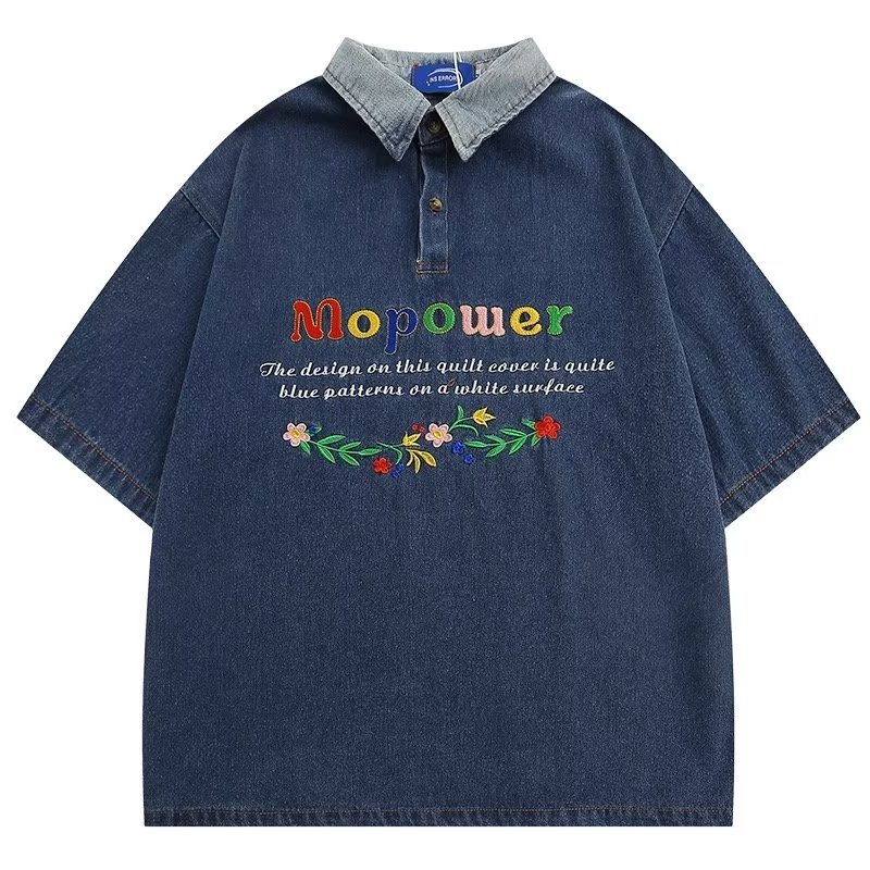 Áo polo Tay Ngắn Màu Trơn Thêu Họa Tiết Thời Trang Mùa Hè 2023 Cho Nam