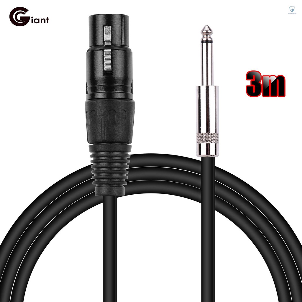 Dây Cáp Âm Thanh Chuyển Đổi Cổng XLR Sang Cổng 1 / 4 Inch TS Mono Giảm Tiếng Ồn 3m / 9.8ft