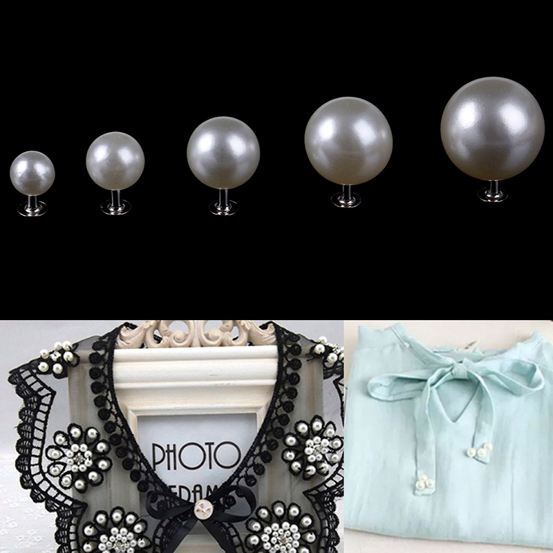 Qowine Nút Ngọc Trai Đính Đinh Tán Để Trang Trí Quần Áo / Túi Xách / Sổ Tay DIY VN