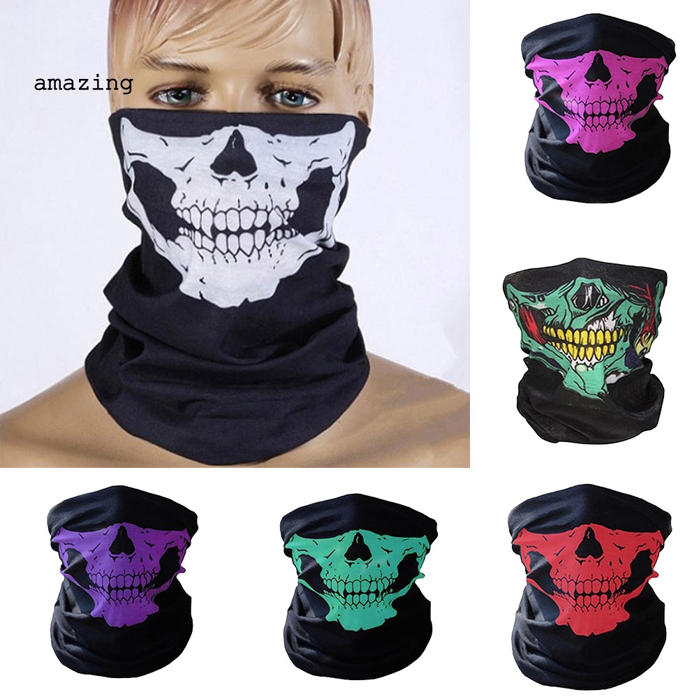 Khăn Choàng Cổ Kiêm Mặt Nạ Chống Tia UV Hình Đầu Lâu Thời Trang Dùng Khi Đạp Xe Ngoài Trời
