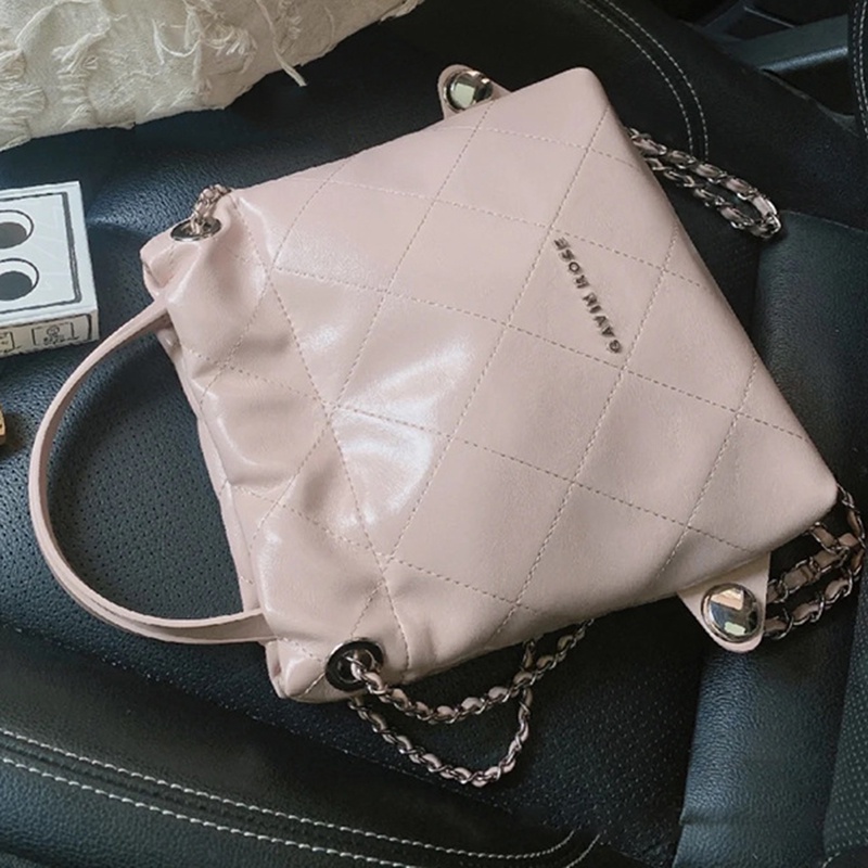 Ielgy Ba Lô Đeo Vai mini Sức Chứa Lớn Nhiều Ngăn Có Dây Xích Cho Nữ