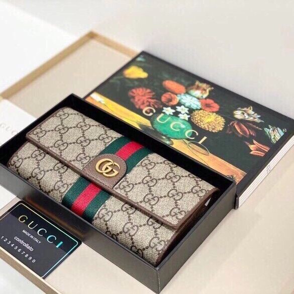 TOBF GUCCI wallet 30 fold print bag cover luxury long wallet