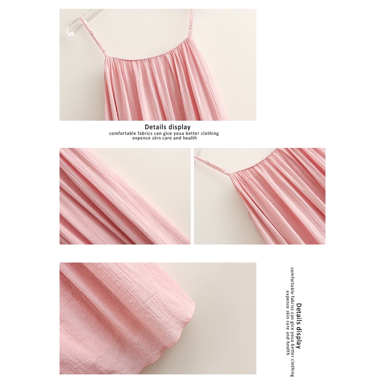 SUXI Đầm Hai Dây Dáng Rộng Màu Sắc Đơn Giản Thời Trang Mùa Hè Xinh Xắn Cho Nữ