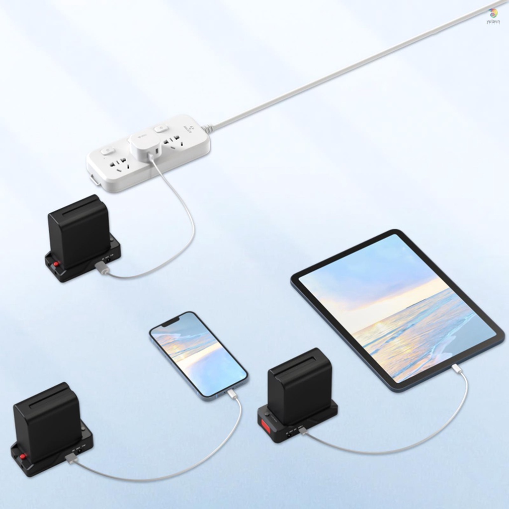 Bộ Chuyển Đổi Sạc Pin Kim Loại Cổng Type-C 12V DC7.4V 1 / 4 Inch Cho NP-F50 F750 F750S