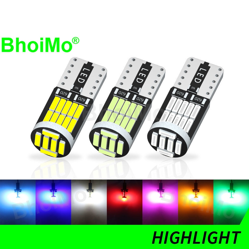 Đèn led Tín Hiệu 26smd T10 W5W 194 168 DC12V Ánh Sáng Vàng / Đỏ Gắn Cửa Xe Hơi