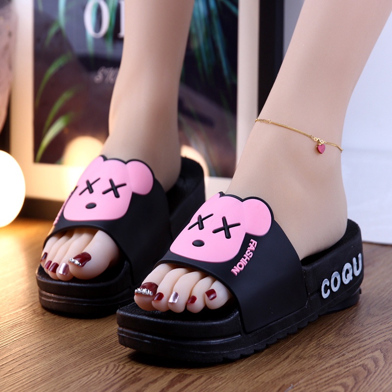Dép nữ đi trong nhà đế dày tăng chiều cao họa tiết hoạt hình thời trang mùa hè cho AA6260