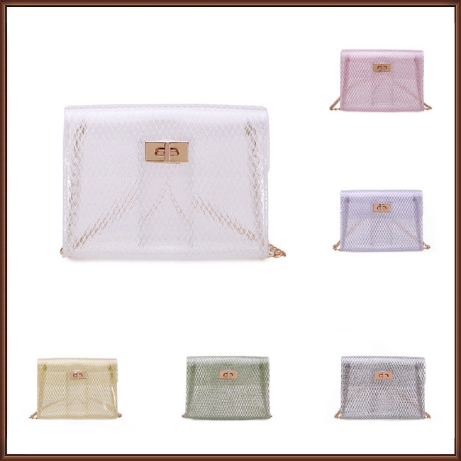 Túi Xách Trong Suốt Phối Dây Xích Đeo Vai Sành Điệu Cho Nữ