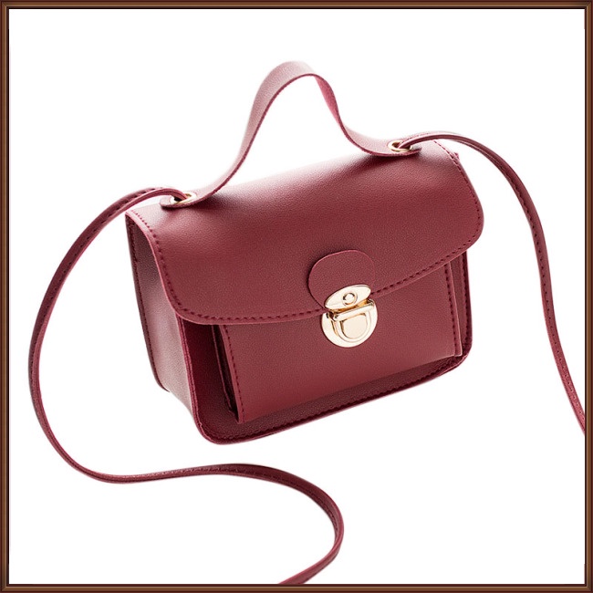 Túi Đeo Vai Hình Vuông Cỡ Nhỏ Màu Trơn Thời Trang Cho Nữ