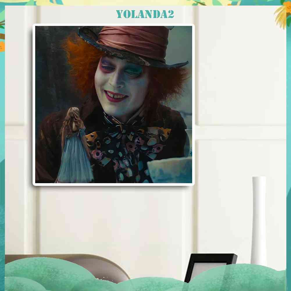 Bộ Tranh Đính Đá 5D Họa Tiết Alice in Wonderland Độc Đáo DIY Dùng Trang Trí Nhà Cửa