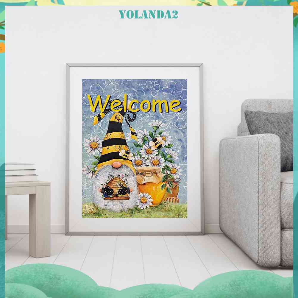 Bộ Tranh Đính Đá 5D Tự Làm Toàn Diện Hình Hoa Cúc Goblin Trang Trí Tường