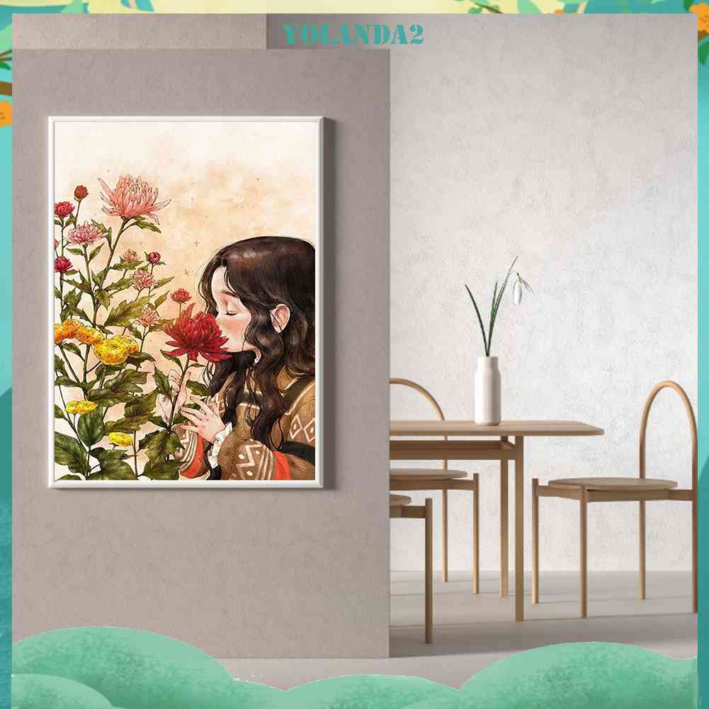 Tranh Đính Trang Trí Hình Cô Gái Hoạt Hình 5D DIY