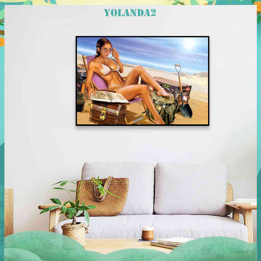 Tranh Đính Đá Kim Cương Toàn Bộ 5D DIY Hình Vẽ Người Đẹp Trang Trí Nhà Cửa