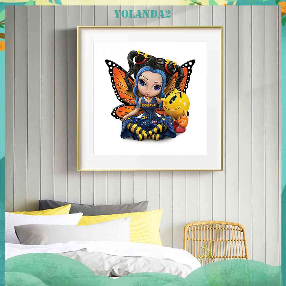 Tranh Đính Đá Kim Cương Toàn Bộ 5D DIY Hình Búp Bê Mắt To