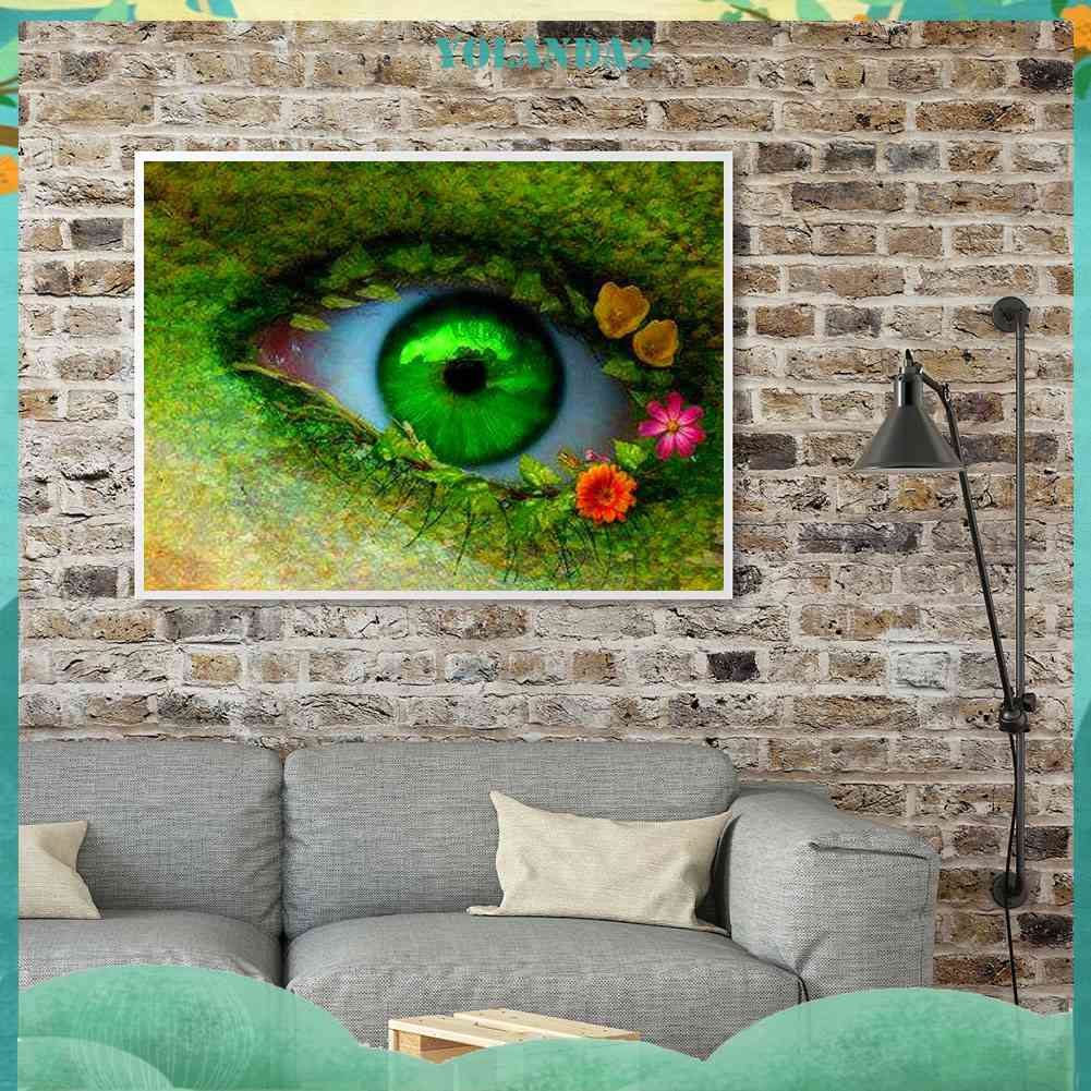 Tranh Đính Đá Kim Cương Toàn Bộ 5D DIY Hình Vẽ Đôi Mắt Xanh