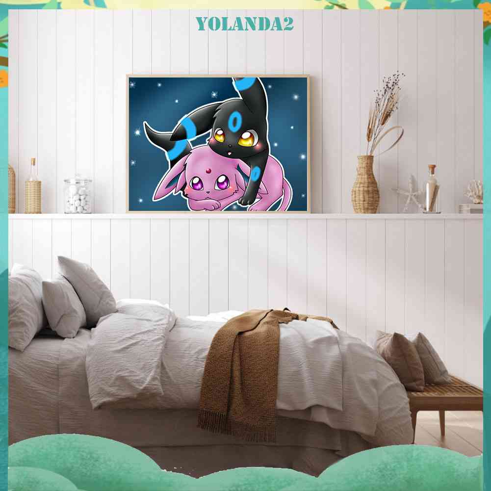 Tranh Đính Đá Kim Cương Toàn Bộ 5D DIY Hình Pokemon