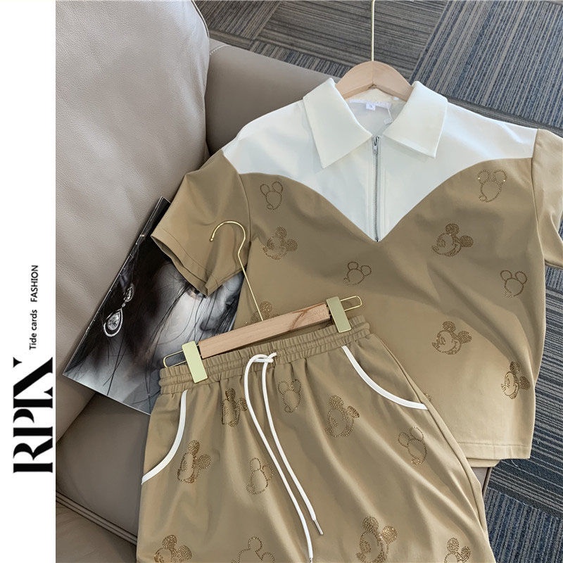 Set Áo Thun Polo Phối Chân Váy Vải Cotton Thời Trang Hè 2023 Trẻ Trung Cho Nữ