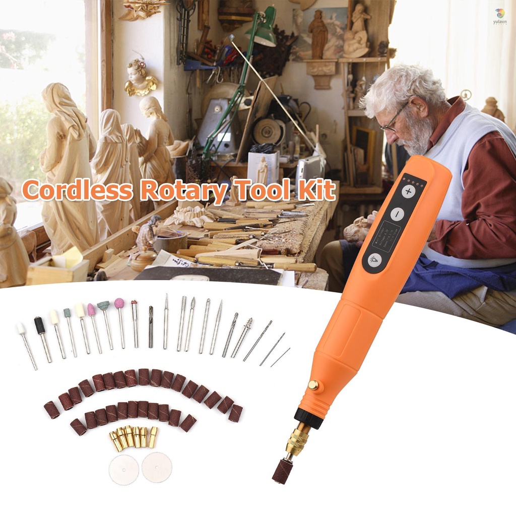 Bộ Máy Khoan Điện Cầm Tay Không Dây Sạc USB 5 Tốc Độ Kèm Đèn LED Đa Năng