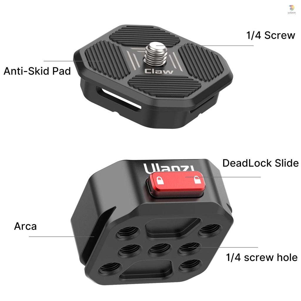 ULANZI Tấm Tháo Lắp Nhanh 50KG Tiêu Chuẩn Arca Swiss 1 / 4 Cho Chân Máy Ảnh DSLR SLR