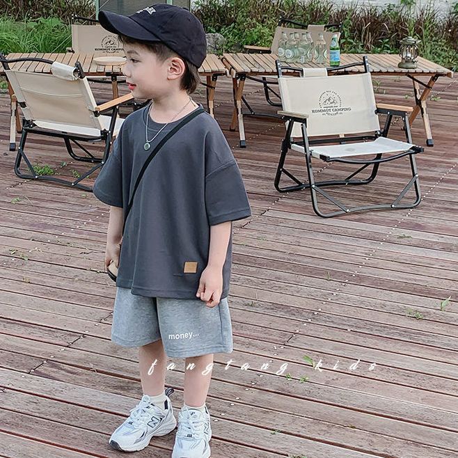 Bộ Đồ Thể Thao Áo Tay Ngắn Dáng Rộng Thời Trang Mùa Hè 2023 Phong Cách Hàn Quốc + Quần Đùi Mới Cho Bé Trai