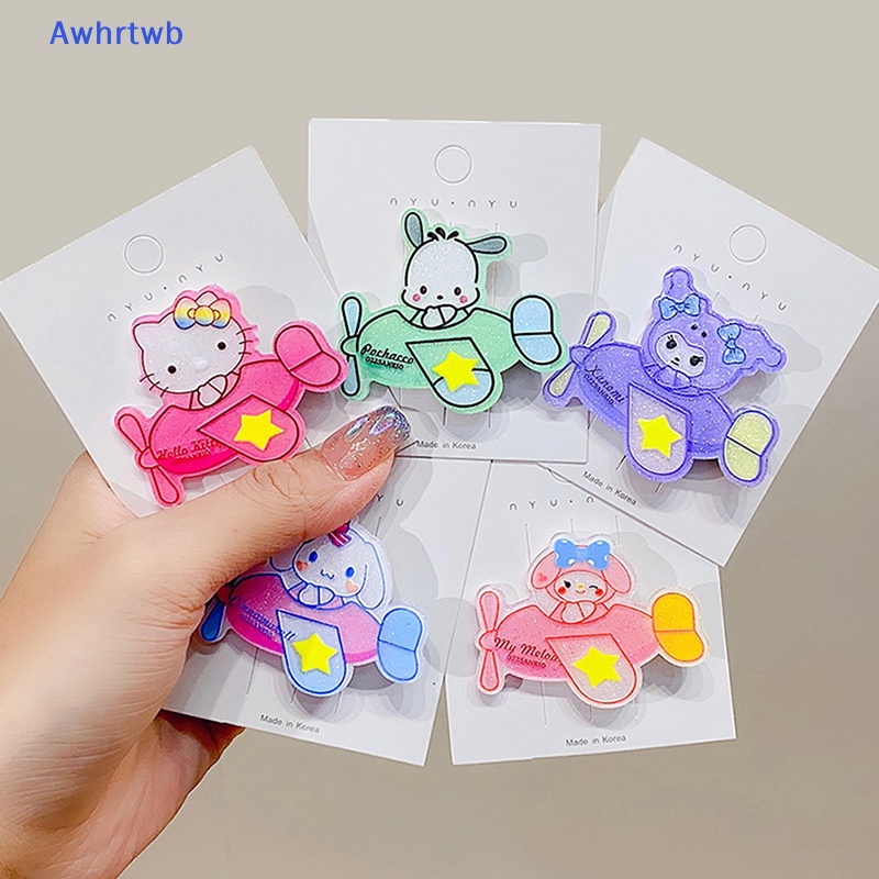 Kẹp Tóc Hình Vương Miện Phát Sáng Trong Bóng Lông Kuromi Cinnamoroll Mymelody Pom Pom Purin Dễ Thương Mới