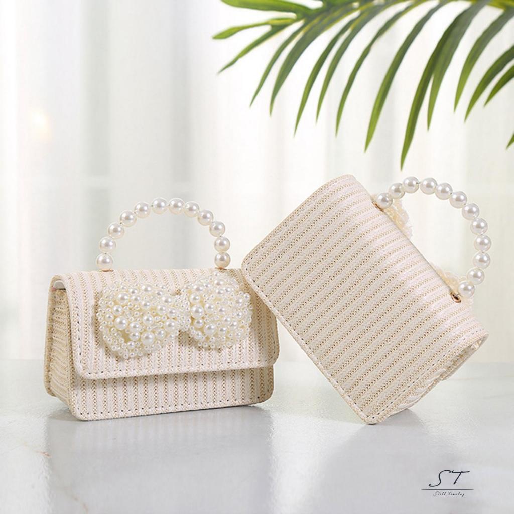 Túi Cói Đeo Chéo Đa Năng Đính Nơ CY03 Cho Nữ