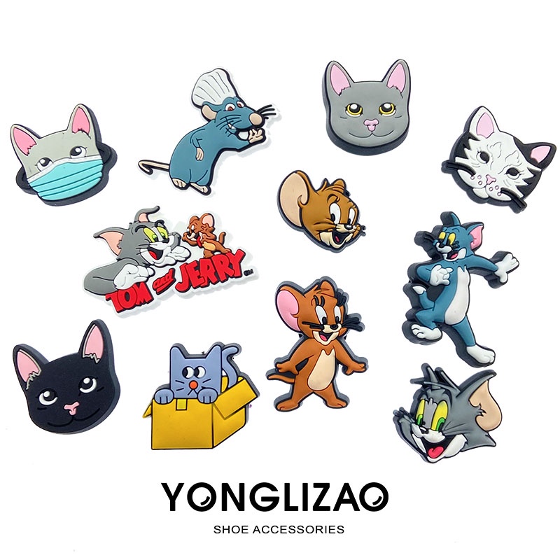Dép Crocs jibbitz / Shore Charms / Tom and Jerry / jibbitz Phong Cách Mới 2023 Giá Đỡ