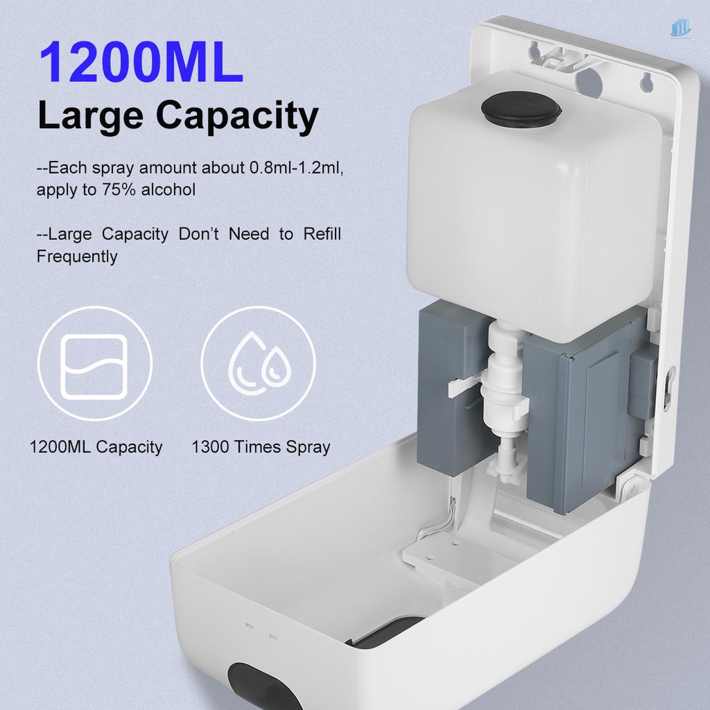 Máy Phân Phối Bọt Tự Động (s2mwvn) Với Nhiệt Kế °C/°F Hộp Đựng Xà Phòng Tạo Bọt Sử Dụng Pin Không Tiếp Xúc 1200ML
