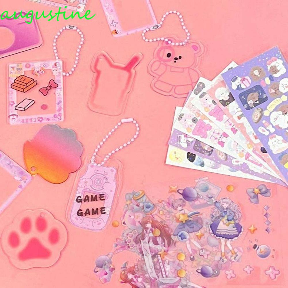 Augustine Guka Bộ Nhãn Dán Trang Trí Sổ Tay Đồ Chơi Gấp Gọn Màu Laser Diy Cho Bé