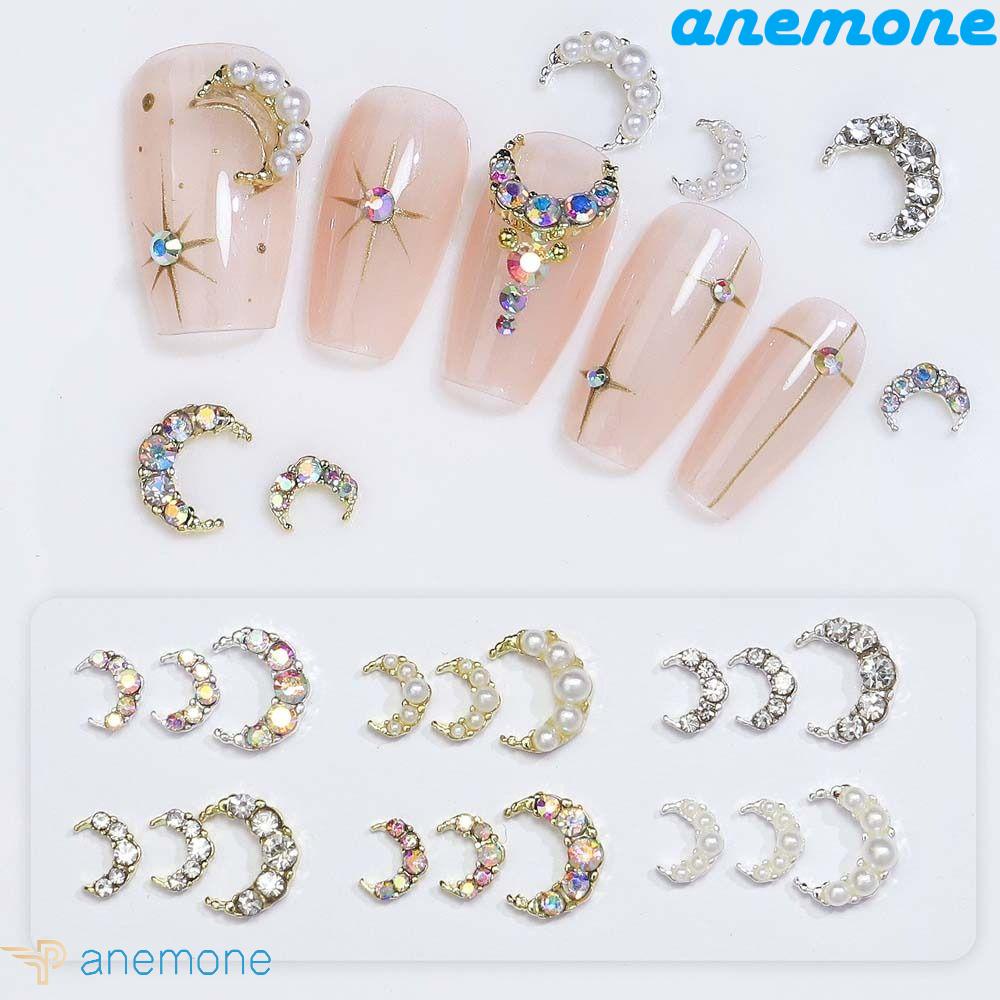 Phụ Kiện Trang Trí Móng Tay Hình Mặt Trăng 3D Thời Trang Dành Cho Nữ