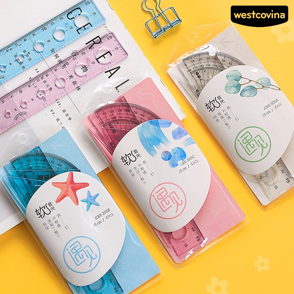 [COD]♪Bộ 4 Thước Đo Mềm Trong Suốt Độ Chính Xác Cao