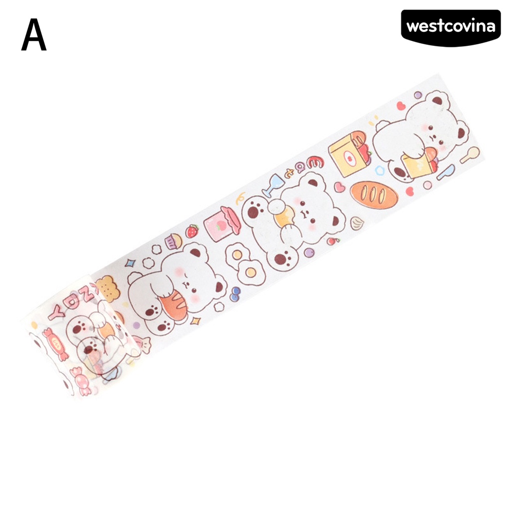 [COD]♪1 Cuộn Băng Keo Giấy Dán Hình Gấu Nhật Bản Dễ Thương Có Thể Tái Sử Dụng Trang Trí Sổ Tay