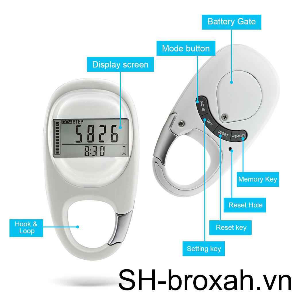 Máy Đếm Bước Màn Hình Kỹ Thuật Số Kèm Kẹp Tiện Dụng Khi Tập Thể Dục