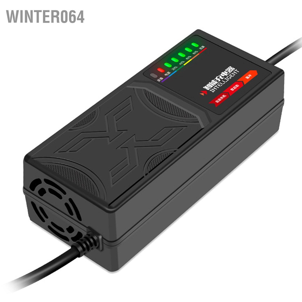 Winter064 Bộ sạc Electromobile pin thông minh với 7 đèn báo cho xe đạp điện Scooter