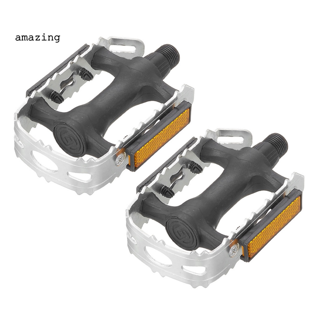 1 Cặp Bàn Đạp Xe Đạp Siêu Nhẹ Màu Sắc Bạc Thiết Kế Đục Lỗ Tiện Dụng