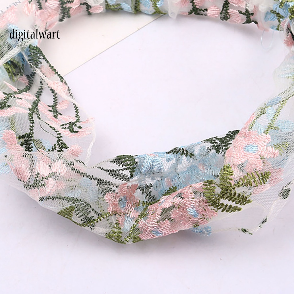 Kỹ Thuật Số| Băng Đô Ren Co Giãn Bản Rộng Thêu Hoa Dễ Thương Tùy Chỉnh Thời Trang Cho Nữ