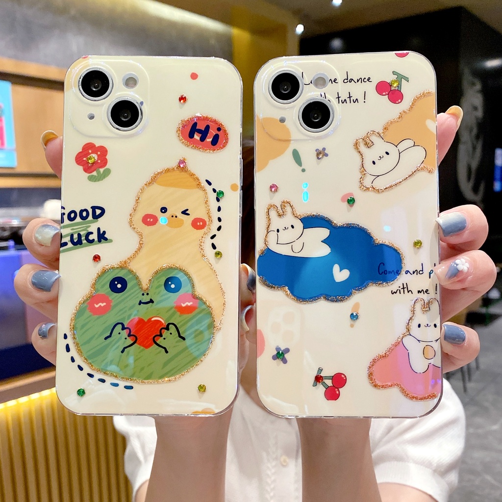 Ốp Điện Thoại TPU Hình Ếch Chống Sốc Cho IPhone 14 13 12 11 Pro MAX 14 PLUS X XR XS MAX