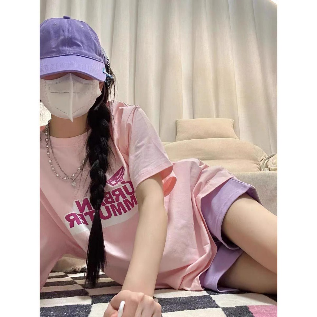 Set Áo Thun Tay Ngắn + Quần Short Thời Trang Mùa Hè Dễ Thương Cho Nữ