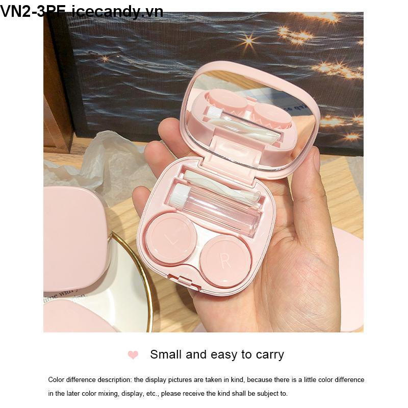 Hộp đựng lens xinh xắn màu pastel trơn thiết kế sang trọng cho nữ-dụng cụ đựng lens