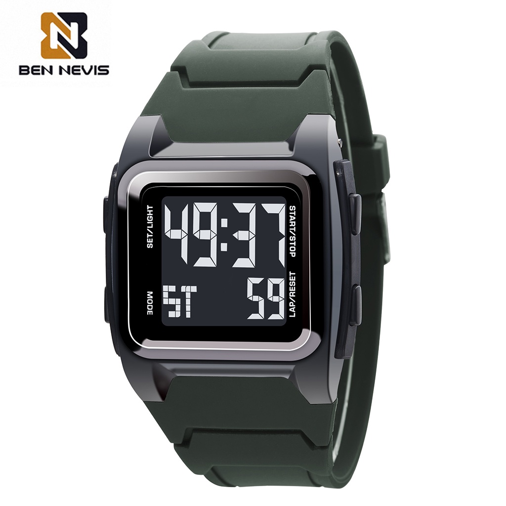 Đồng Hồ Điện Tử Mặt Vuông BEN NEVIS Phong Cách Retro Cho Nam