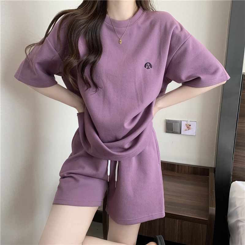 Bộ Đồ Thể Thao Áo Tay Ngắn Phối Quần Short Dáng Rộng Phong Cách Hồng Kông Thời Trang Mùa Hè 2023 Mới