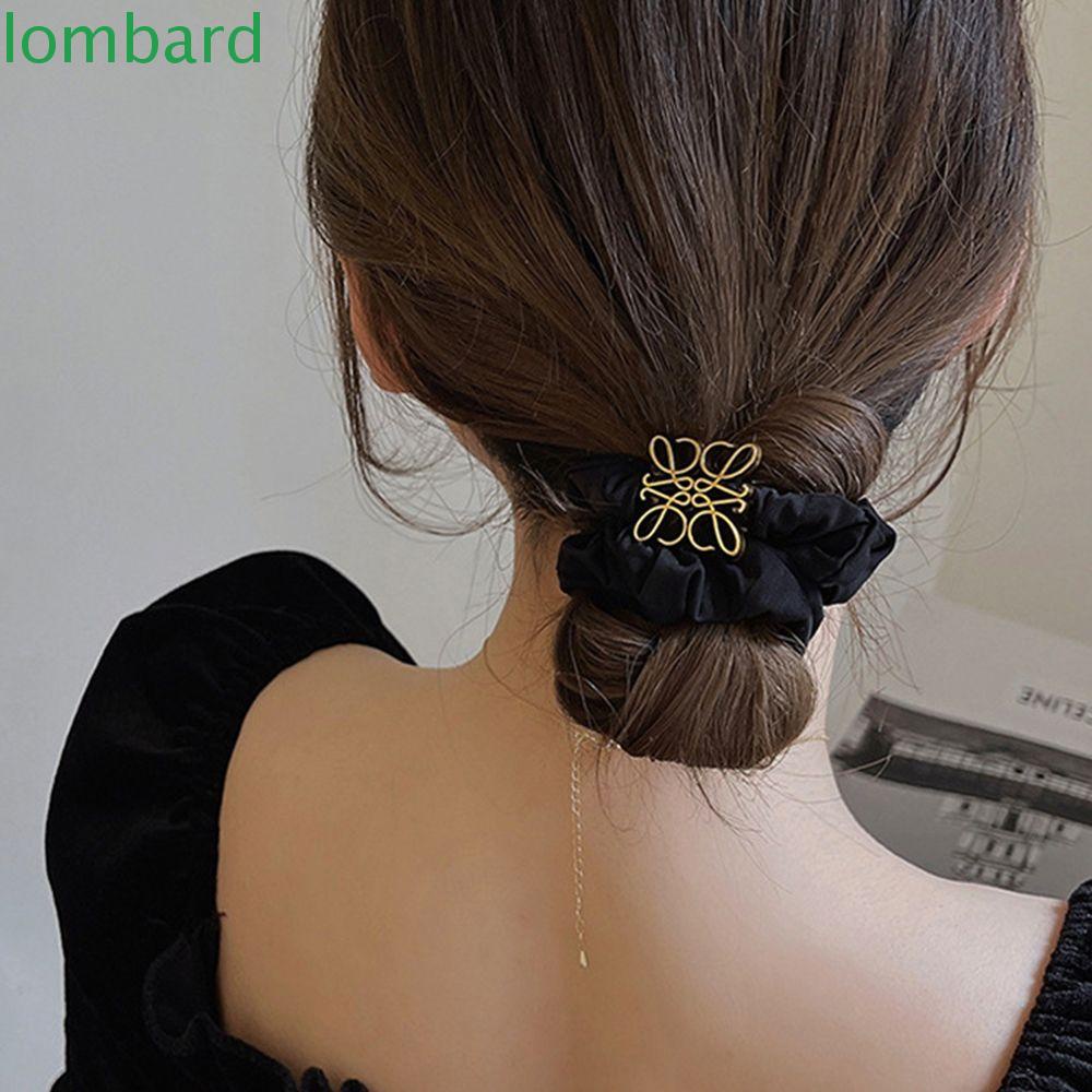 Dây Buộc Tóc Hình Vuông In Chữ Phong Cách Hàn Quốc Cổ Điển Thời Trang Cho Nữ