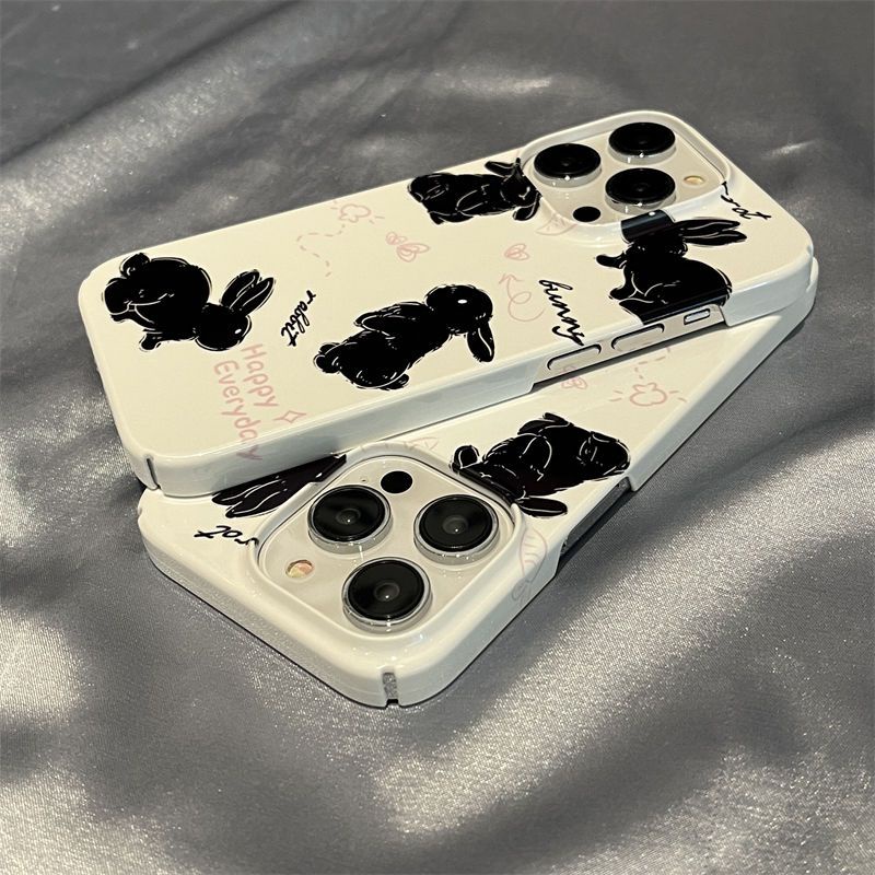 Ốp Điện Thoại Cứng In Hình Thỏ Đen Phong Cách Âu Mỹ Cho Apple max8P 13 x12 1114pro / PPAE