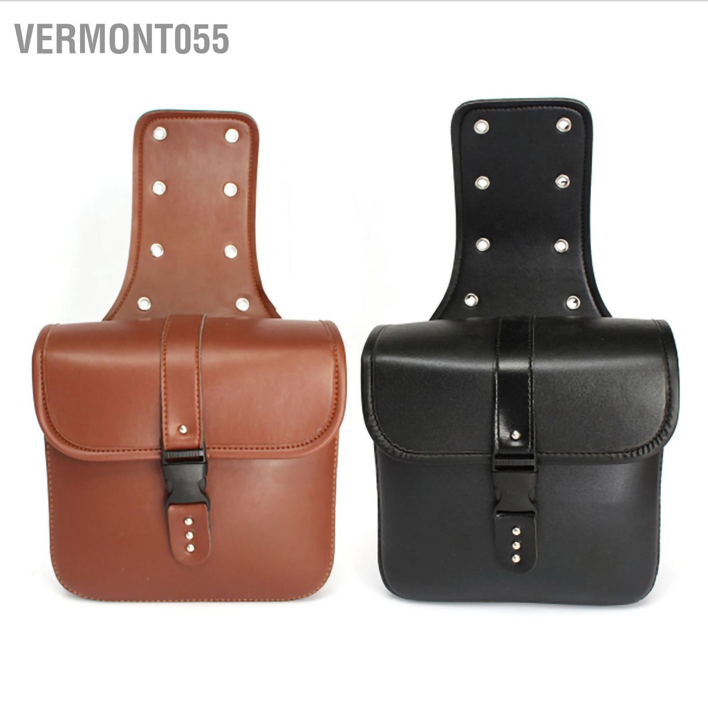 Vermont055 1 Xe Máy Bên Túi Da PU Chống Thấm Nước Saddlebag Sửa Đổi Treo
